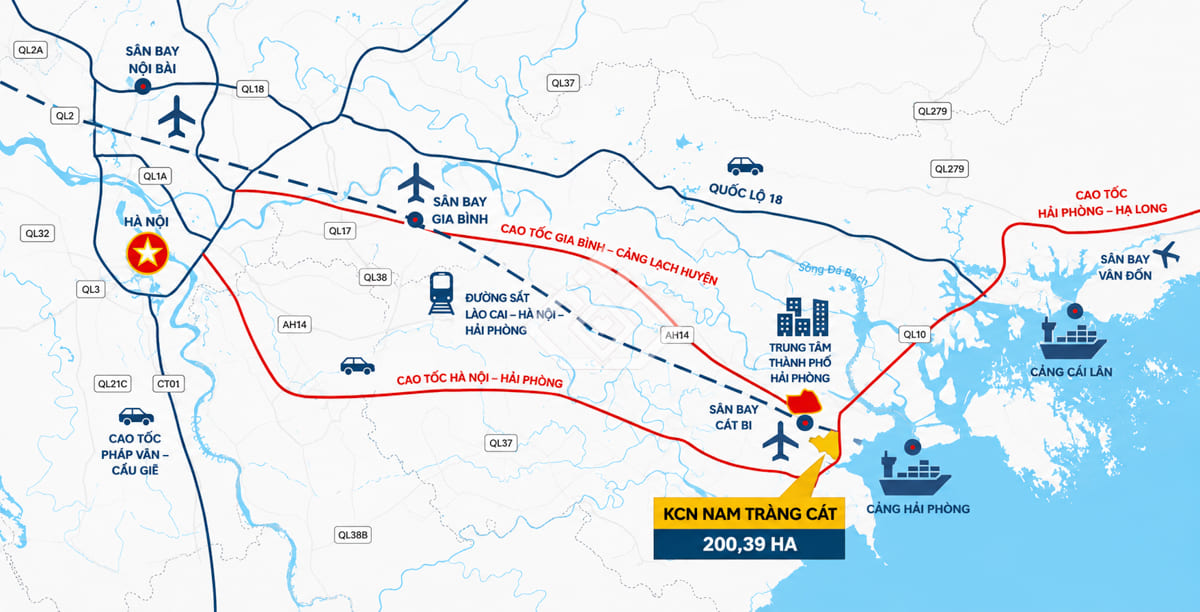 Vị trí Khu Công nghiệp Nam Tràng Cát