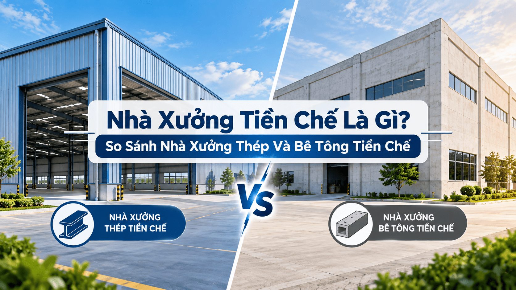 Nhà Xưởng Tiền Chế Là Gì? So Sánh Nhà Xưởng Thép Và Bê Tông Tiền Chế